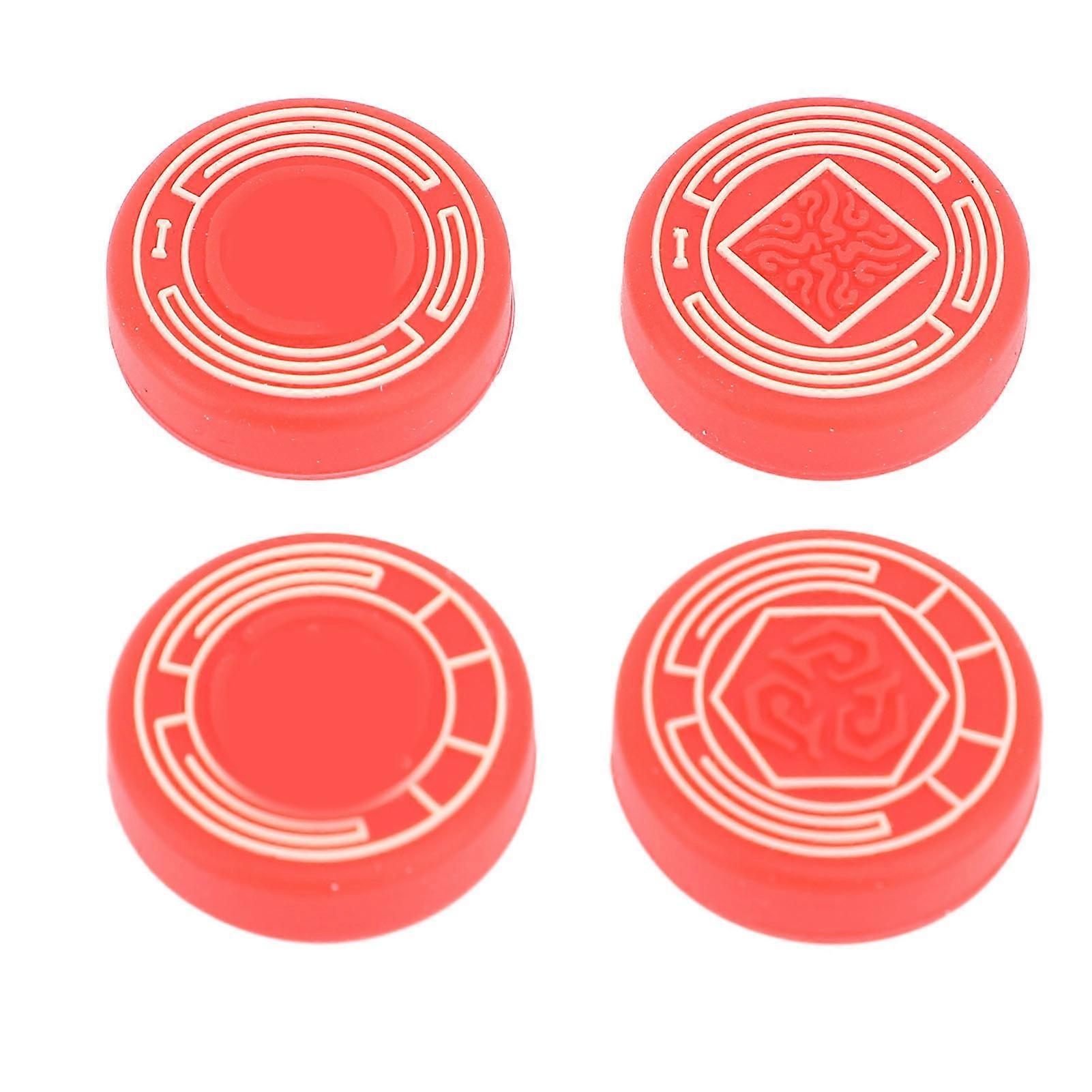 Red Silicone Thumb Grips Set for Switch Pro Controllers - Enhanced Grip & Comfort