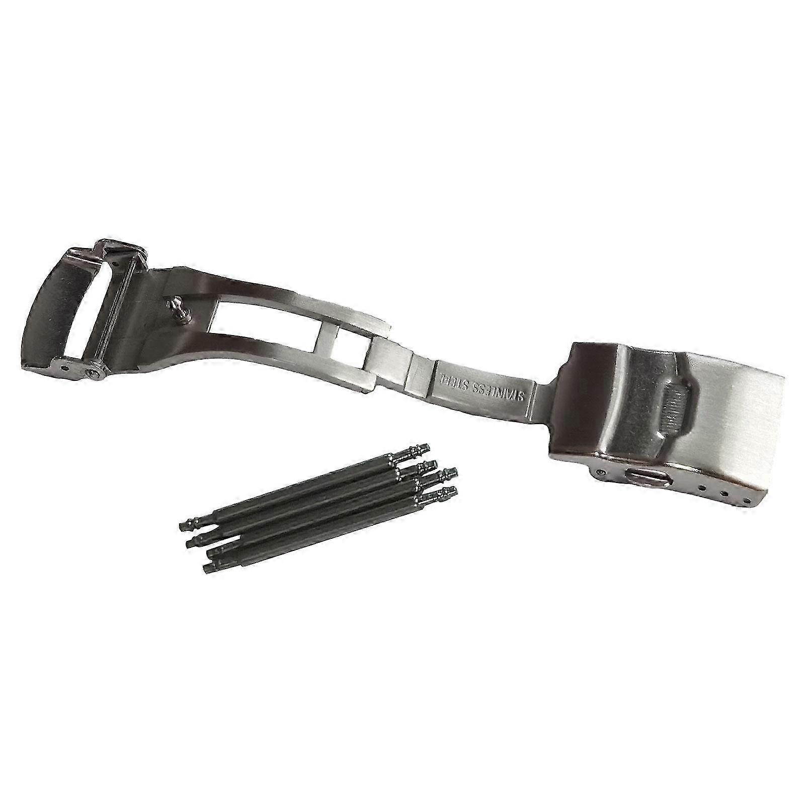Stainless Steel Watch Band Clasp Easy to Install for 20mm and 22mm Bands with Flips Locks Deployment Mechanism
