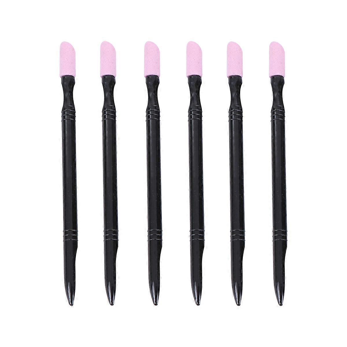 6pcs Nail Scrub Stick & Sharpening Pen for Cuticle Care – Lightweight Durable Design for Nail Polishing