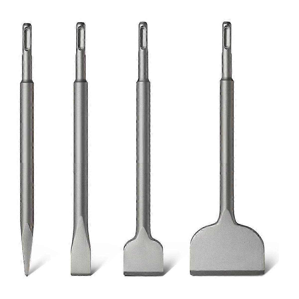 SDS Chisel Set, 4pcs Tile Removal Chisel Bits for SDS Plus Rotary Hammer Drill Attachments, for Dem