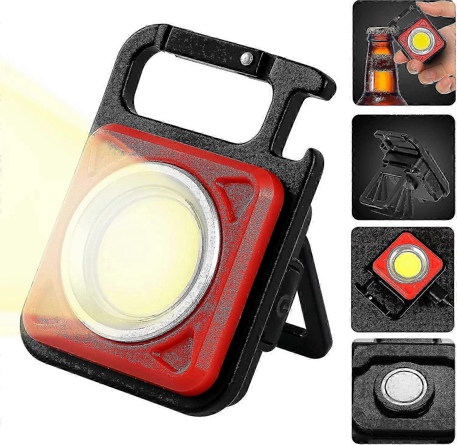 Rechargeable 800 Lumens Mini LED Torch Light, Magnetic Work Lamp for Bedside Workshop Emergency Outdoor