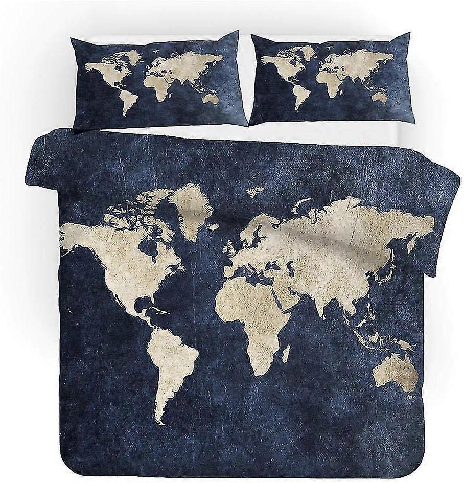 Povlečení na přikrývku Bavlněné povlečení - Mapa světa - se zapínáním Povlečení + povlak na polštář Lze prát v pračce a snadno se udržovat 135*200 CM