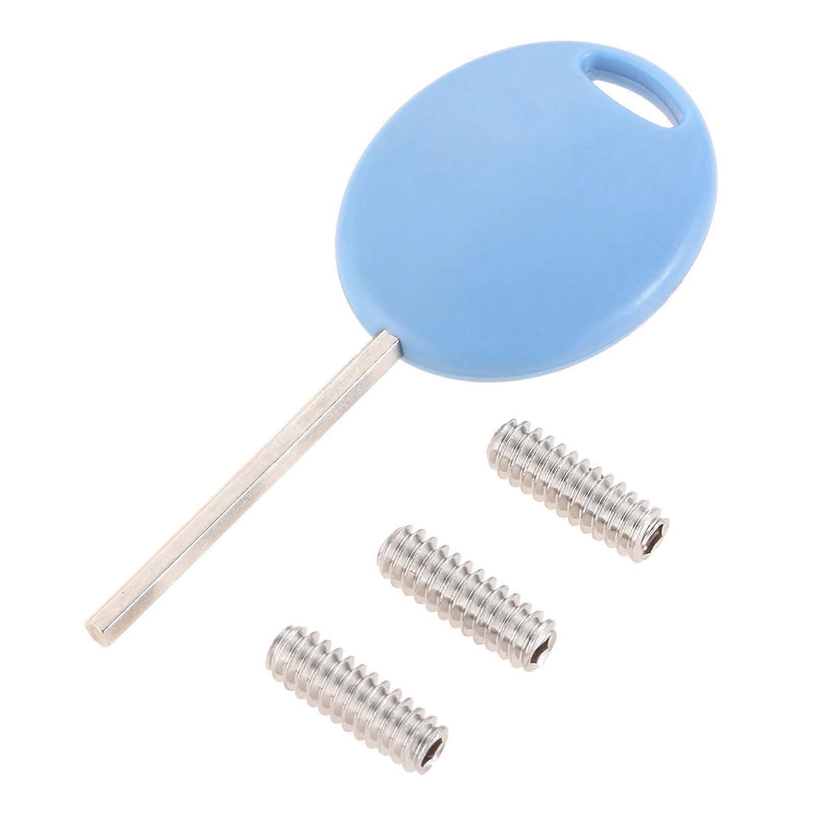 Longboard Surfing Board Fin Wrench Tool with Screws - Hexagon Surfboard Fin Installation Accessory in Blue