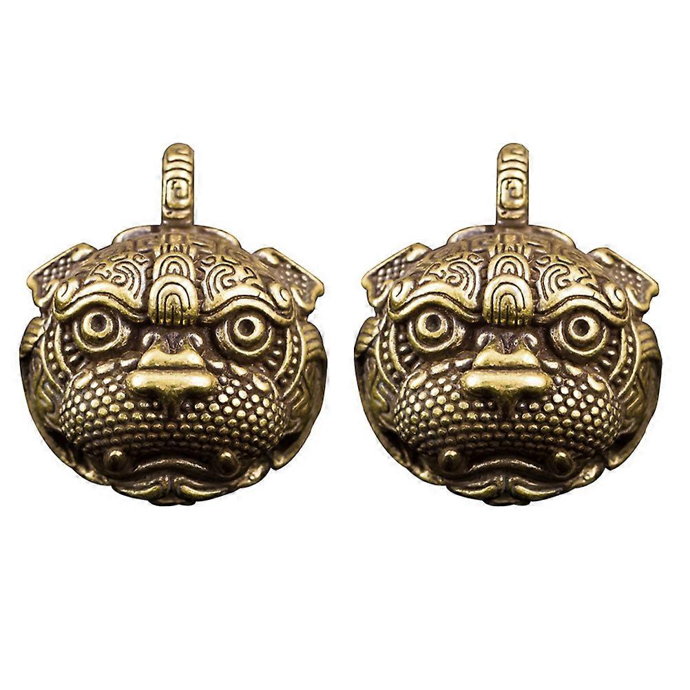 Dark Brown Brass Decorative Key Pendant for Creative Home Decor Use 2pcs Portable Lightweight