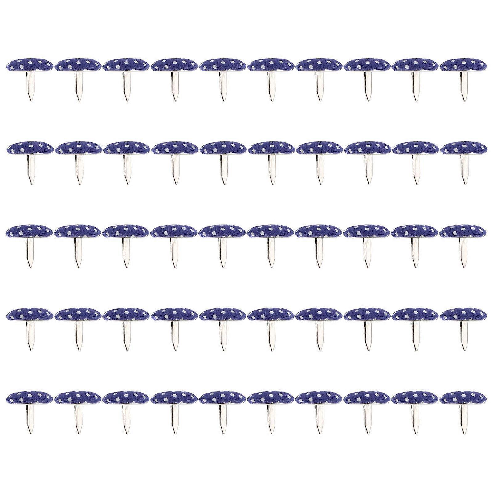 50pcs Decorative Cloth Wrapped Studs with Unique Spot Design, Sturdy Two Feet Spikes for DIY Crafts, Scrapbooking & Home Decoration Projects