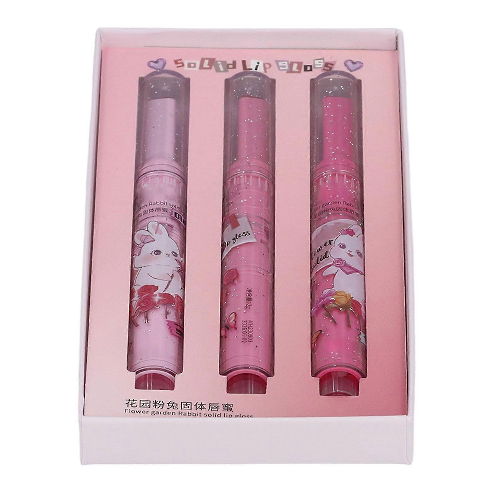 2025 Latest Model 3pc Lip Gloss Set Cute Bunny Shell Hydrating Moisturizing Te...