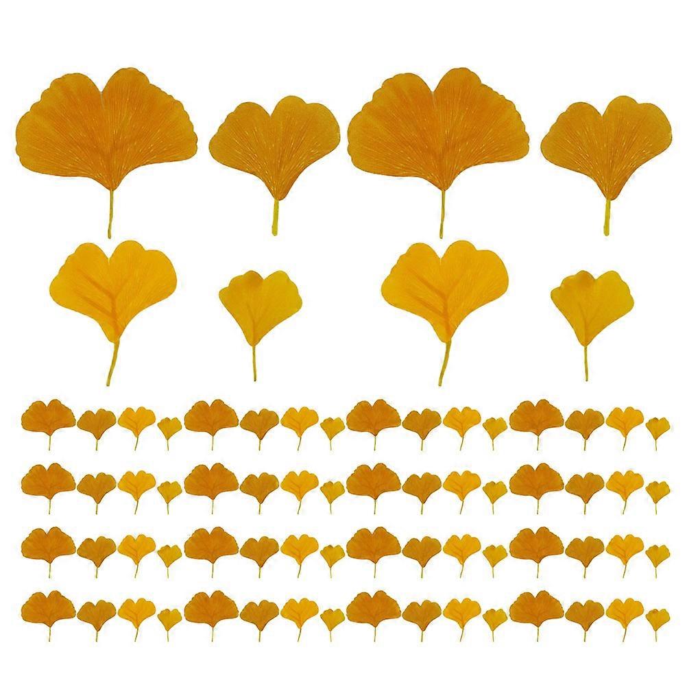 Ginkgo Decor Artificial Leaf Ornament For Home Decoration Yellow 8.00X8.00X0.20CM Decoration 108Pcs
