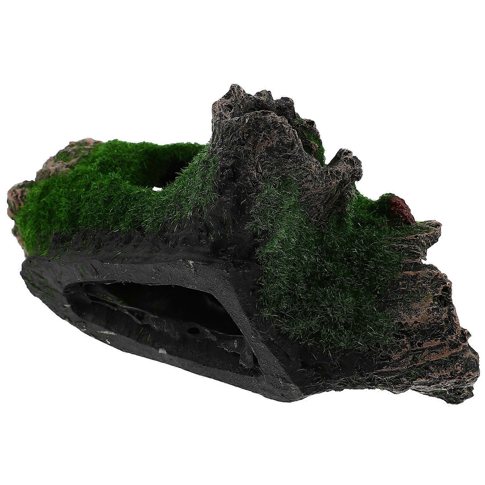 Fish Tank Accessory Hiding House Diamond Shape Natural Style Resin Material Assorted Color 15.00X10.50X6.00CM Aquarium Decoration 1Pack