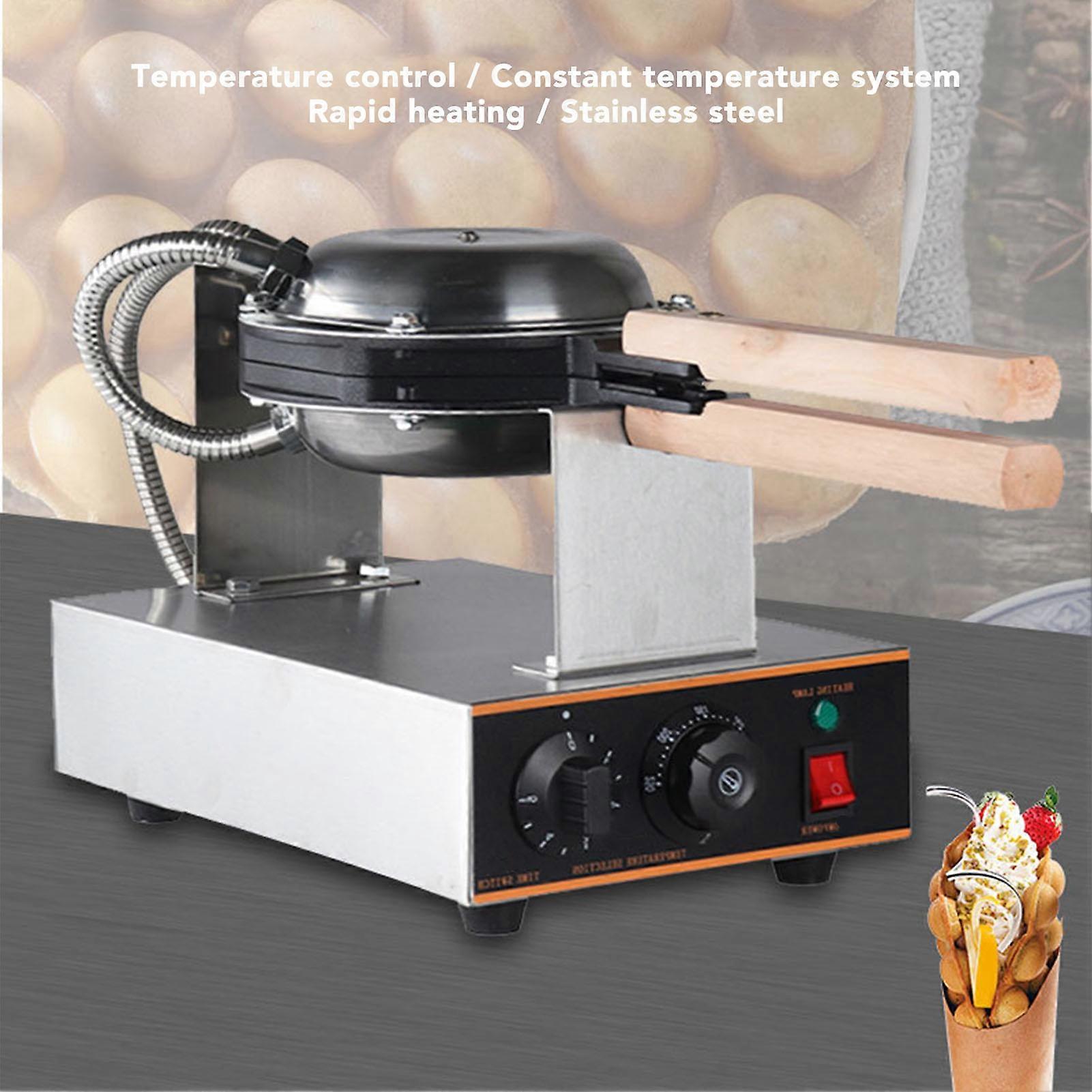 Egg Cake Machine 1400W Stainless Steel Bubble Waffle Maker Non Stick Coating Egg Waffle Maker