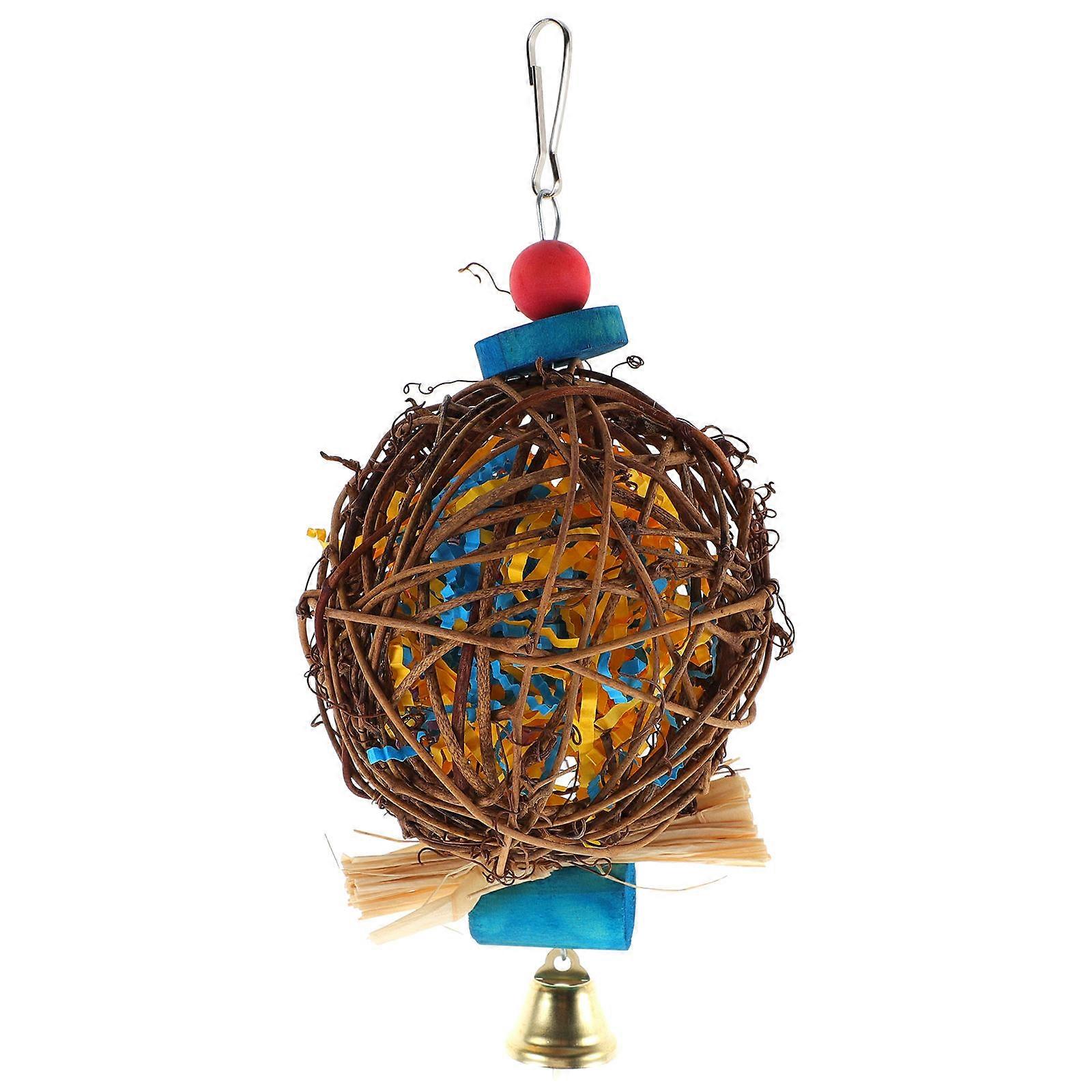 Parrot Foraging Toy Bird Chewing Toy Hanging Parrot Foraging Toy Bird Owners .5x23cm Promoting Physical and Emotional Activity 1Set