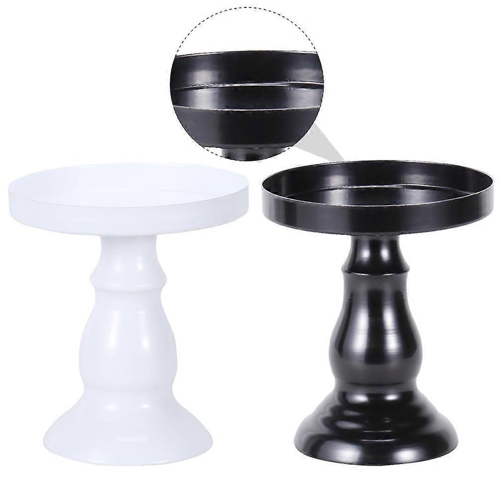 Wedding Party Cake Display Rack 2Pcs White Metal Elegant Buffet Highlight for Storage