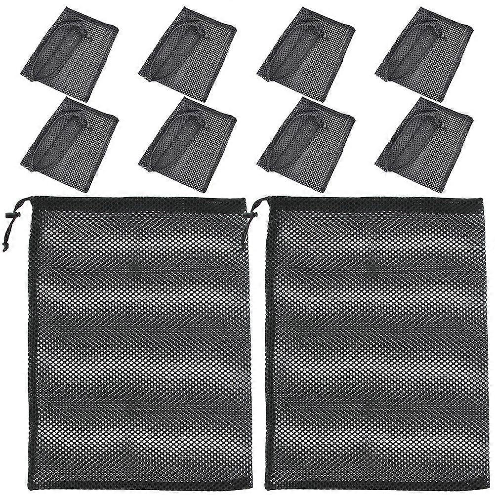 10Pcs Mesh Bag Drawstring  Net Bag Multi-Functional Mesh Bag for Sport Swimming