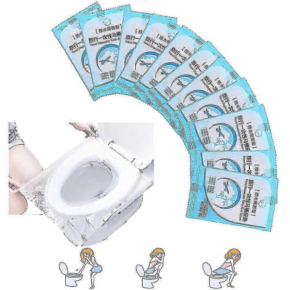 50pcs μίας χρήσης πλαστικά καλύμματα καθισμάτων τουαλέτας, αδιάβροχα, ELH--