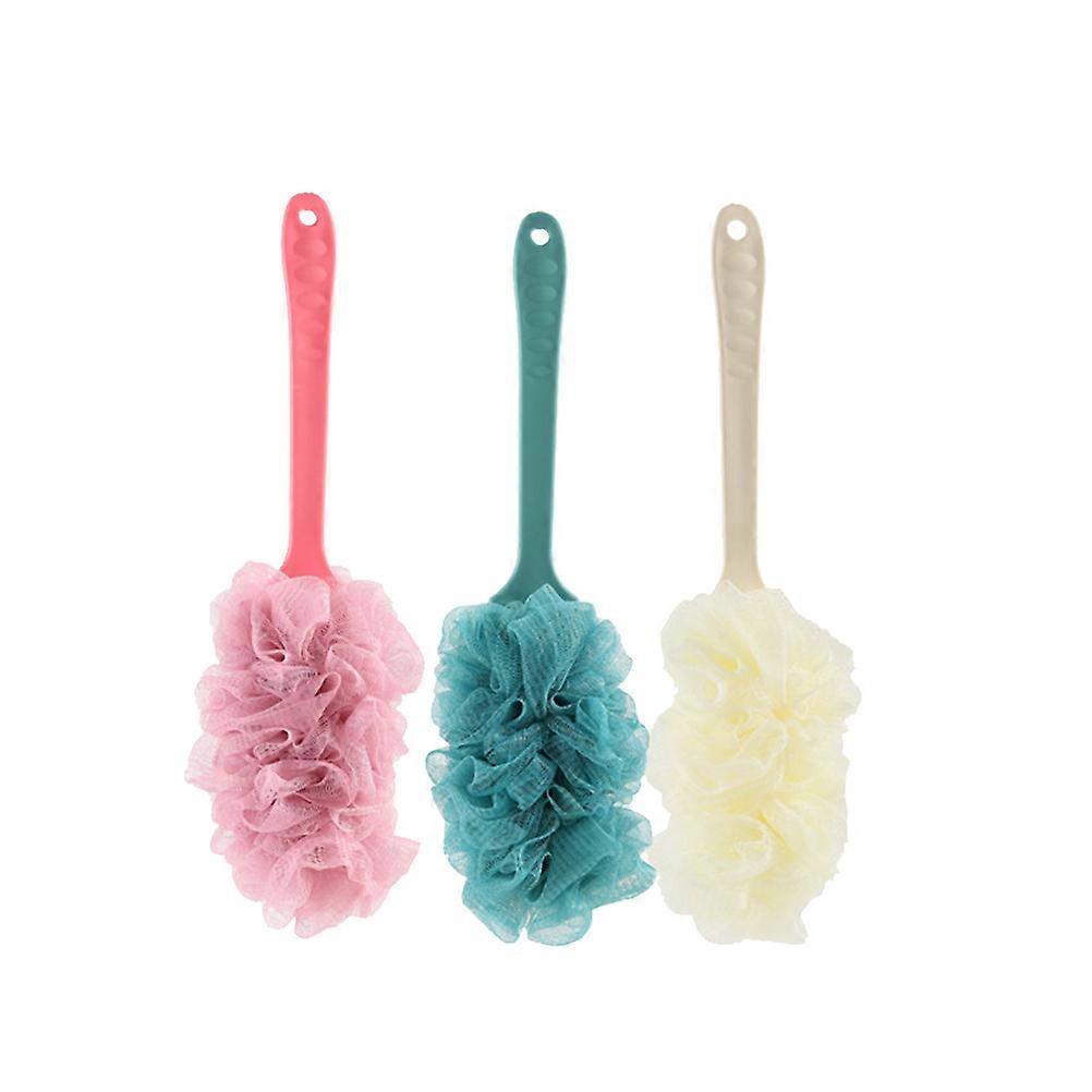 Bathing Accessories Long Handle Bath Brush Activates Circulation 3Pcs Blue
