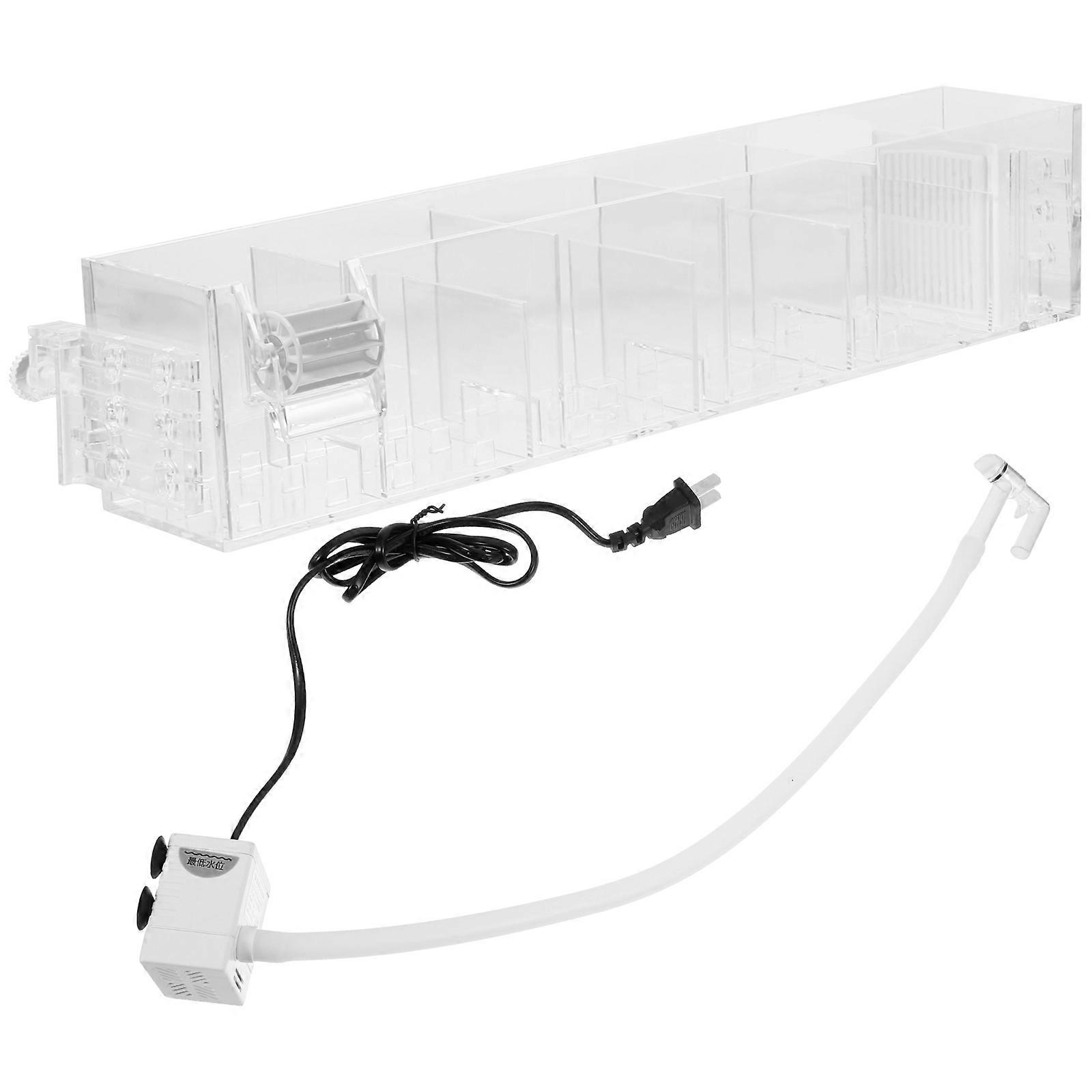 Pump Filter Multifunctional Filtration Box Aquarium Accessories Rectangular Transparent 40.00X8.00X8.00CM Water 1Set