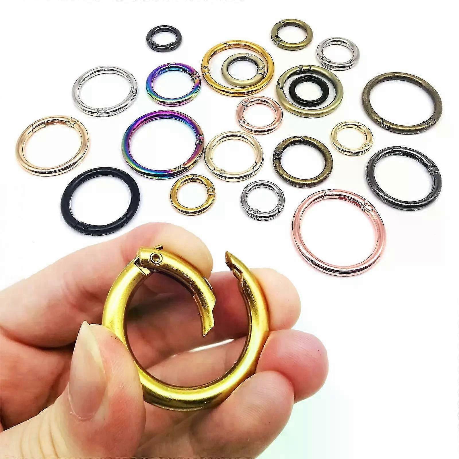 Spring Gate O Ring Openable Keyring Key Leather Bag Handbag Belt Strap Findings Pendant Buckle Snap Clasp Clip Trigger Hook