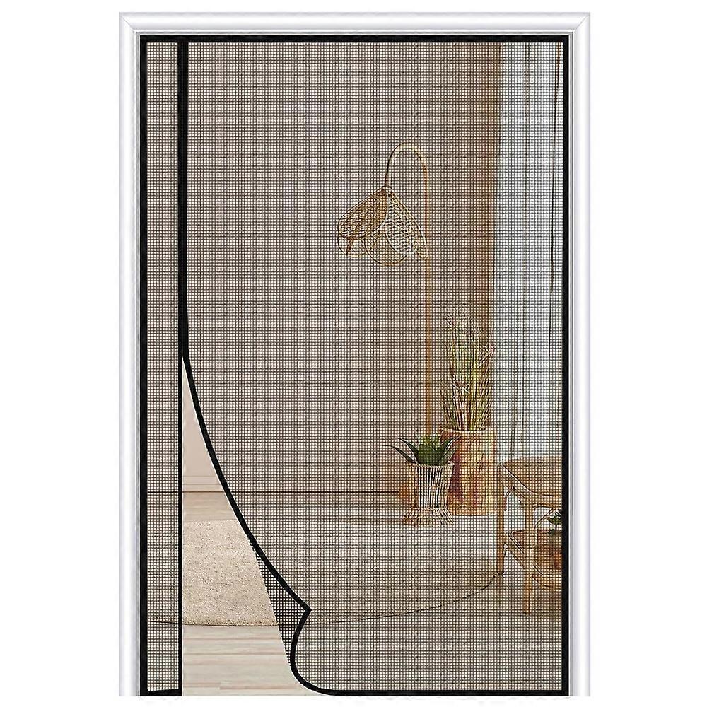 Side Opening Magnetic Fly Screen for Doors Curtain Black Mosquito Net Keep Bugs