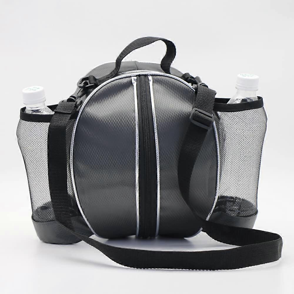 Bag for Basketball, Football, Sports Ball Bag with Elastic Mesh Pockets, Grey, 9 L