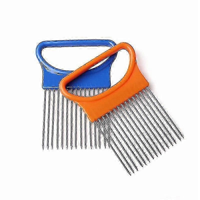 Zwiebelhacker Easy Cut Gemüsewerkzeug (orangeblau) (2 Stück)--