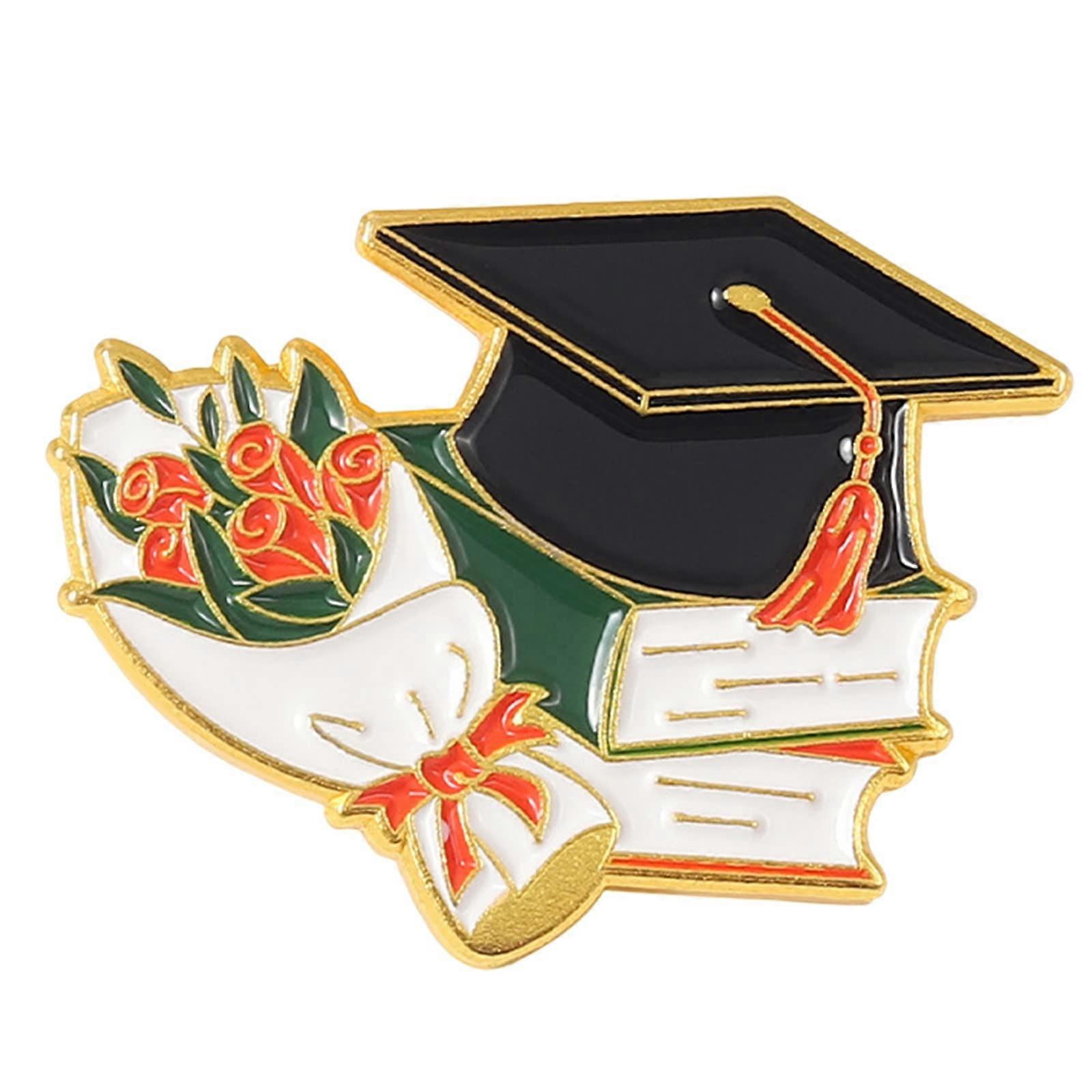 Scarf pin, graduation, enamel, cap, diploma, graduates, student pins, badge
