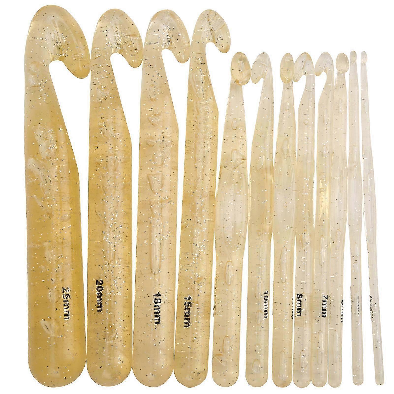 12Pcs Crochet Hooks Comfortable Durable Sewing Needles for Knitting Sweaters and Blankets