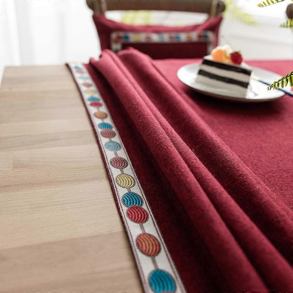 Garden Tablecloth Wax Tablecloth Thick WearResistant Tablecloths Rectangular WaterRepellent Wipe Clean Red 140 × 250 cm