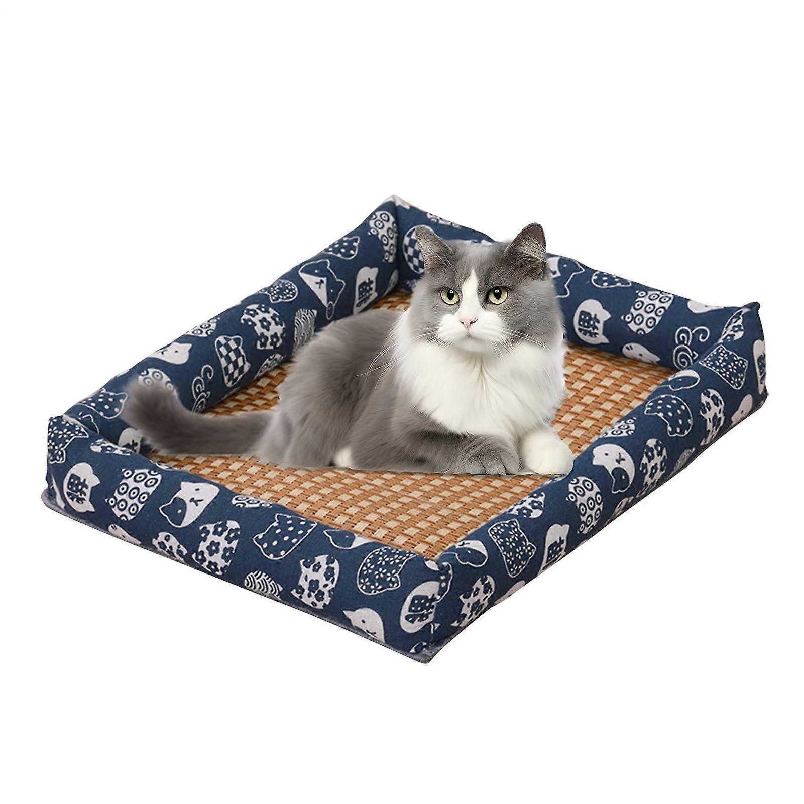 Dog Cooling Mat NonSlip Pet Mat for Dogs Soft Surface for Small Pets, Blue