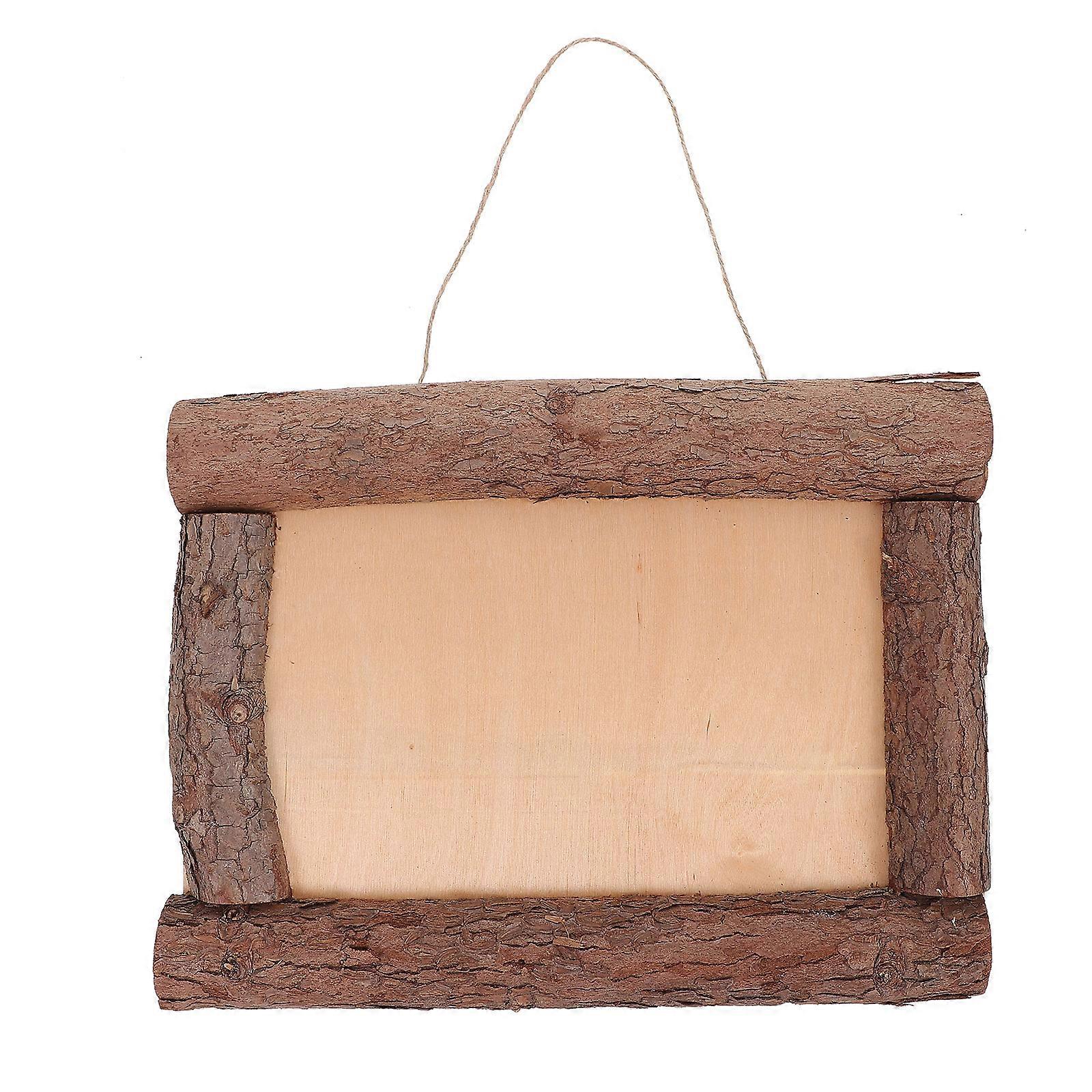 Wooden Photo Frame for Decoration Elegant and Light Brown Synthetic Material Fits Multiple Scenes 1pc