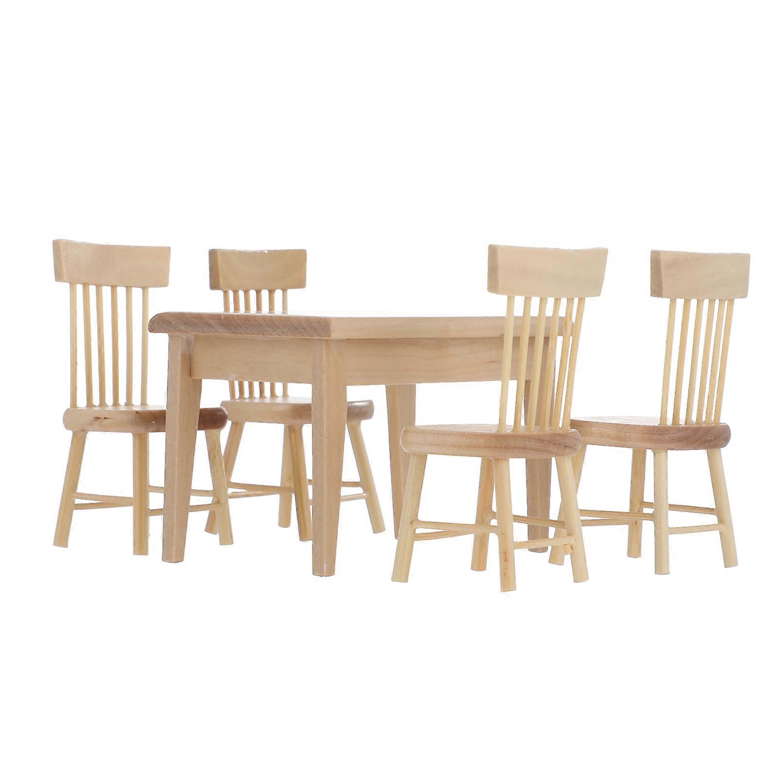 Miniature Dollhouse Furniture Set – Table and Chair Model Accessories for Home Decoration, Compact Design for Versatile Use