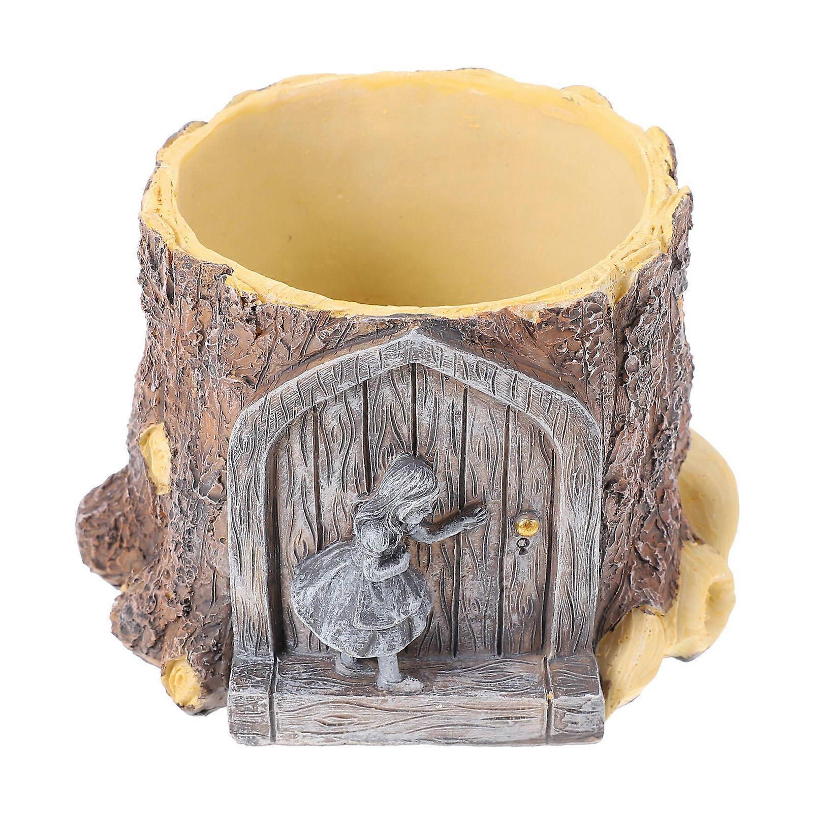 Succulent Bonsai Pot Decorative Planter Pot Resin Material Delicate Shape Windowsill Garden Indoor Flower Pot 1Pcs