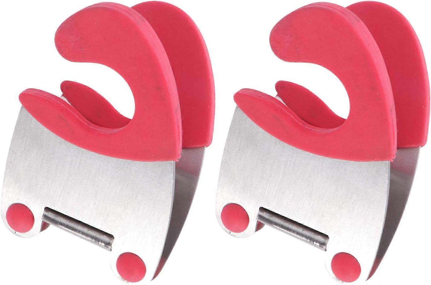 ZENGO 2τμχ Pot Clip Rest Spoon Clip for Pot Spoon Rest Clip Pot Clip Holder Pot Clip Spoon Rest Red