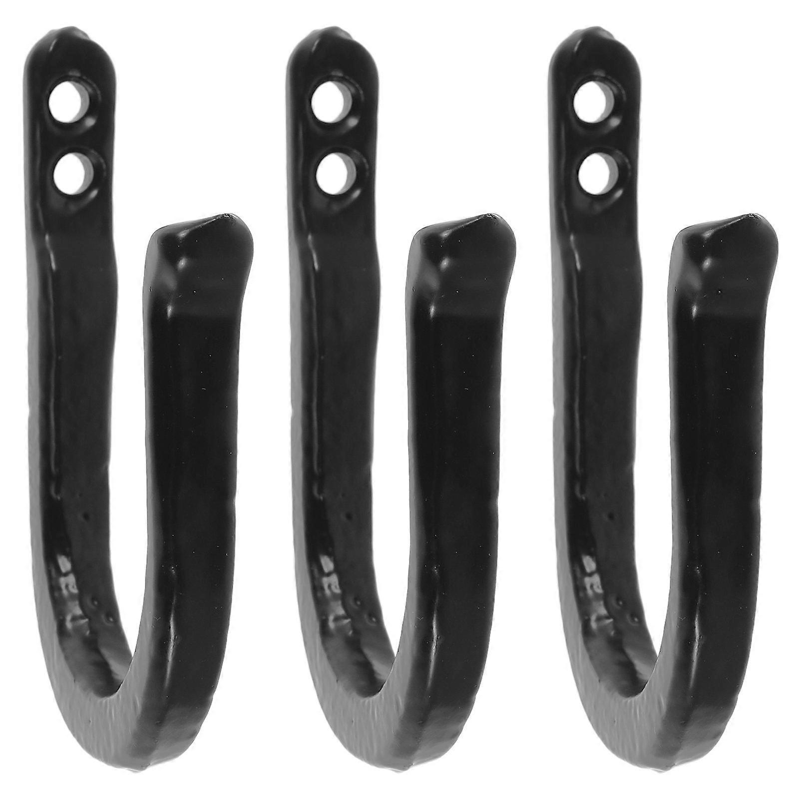 3pcs Vintage Style Iron Wall Hooks for Coats, Hats, and Towels – Rustic Hangers for Home, Dorm, or Shop Use