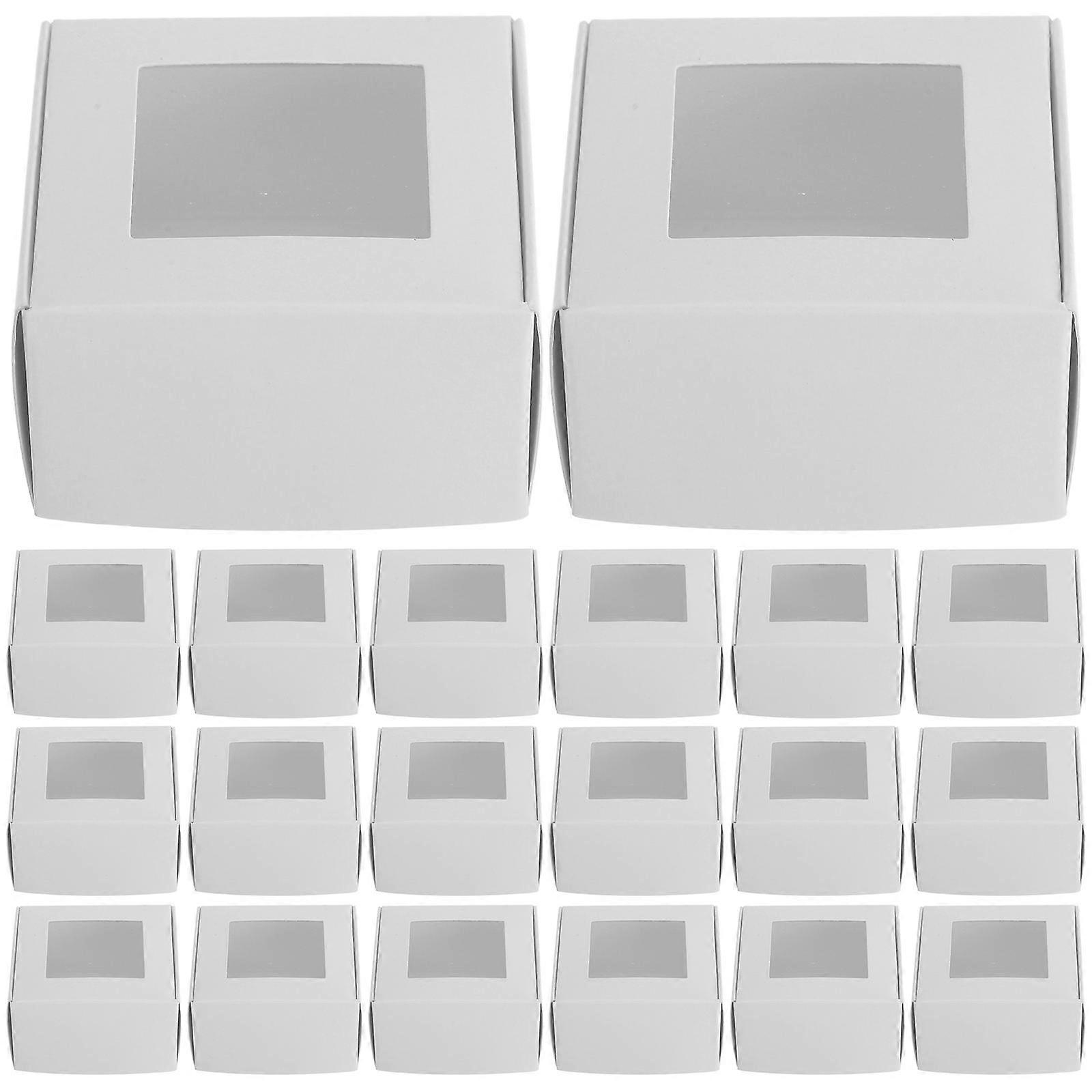 Clear Window Paper Soap Box Packaging For Homemade Soap Crafting Boxes Protection 50Pcs