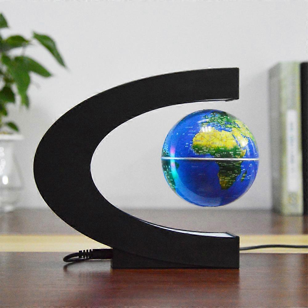 3 Inch Magnetic Levitation Floating World Map Globe with C Shape Base LED Lights for Teaching Home Office Desk Decoration