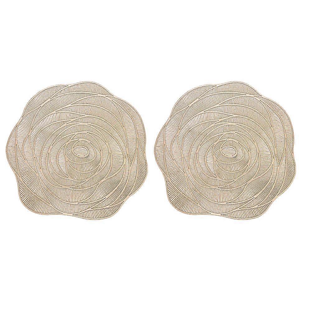 Heat Insulation Tableware Mat Rose Shape for Household Use 2Pcs