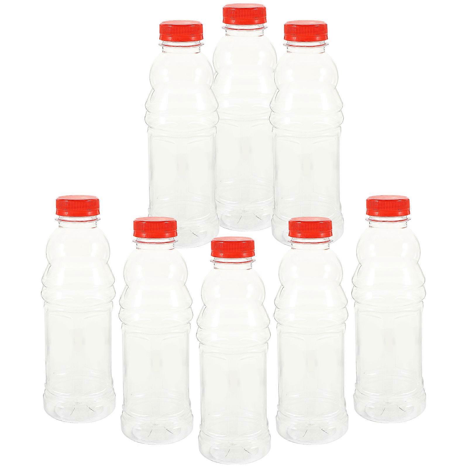 Clear Plastic Bottles Milk And Juice Storage Multi-Functional Cylindrical 8Pcs