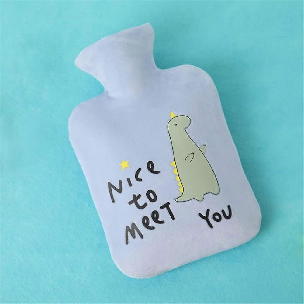 PVC Hot Water Bottle with Fluffy Plush Cover Short Fleece Cartoon Dinosaur Pattern 500ml 1000ml 2000ml Ref: 2692