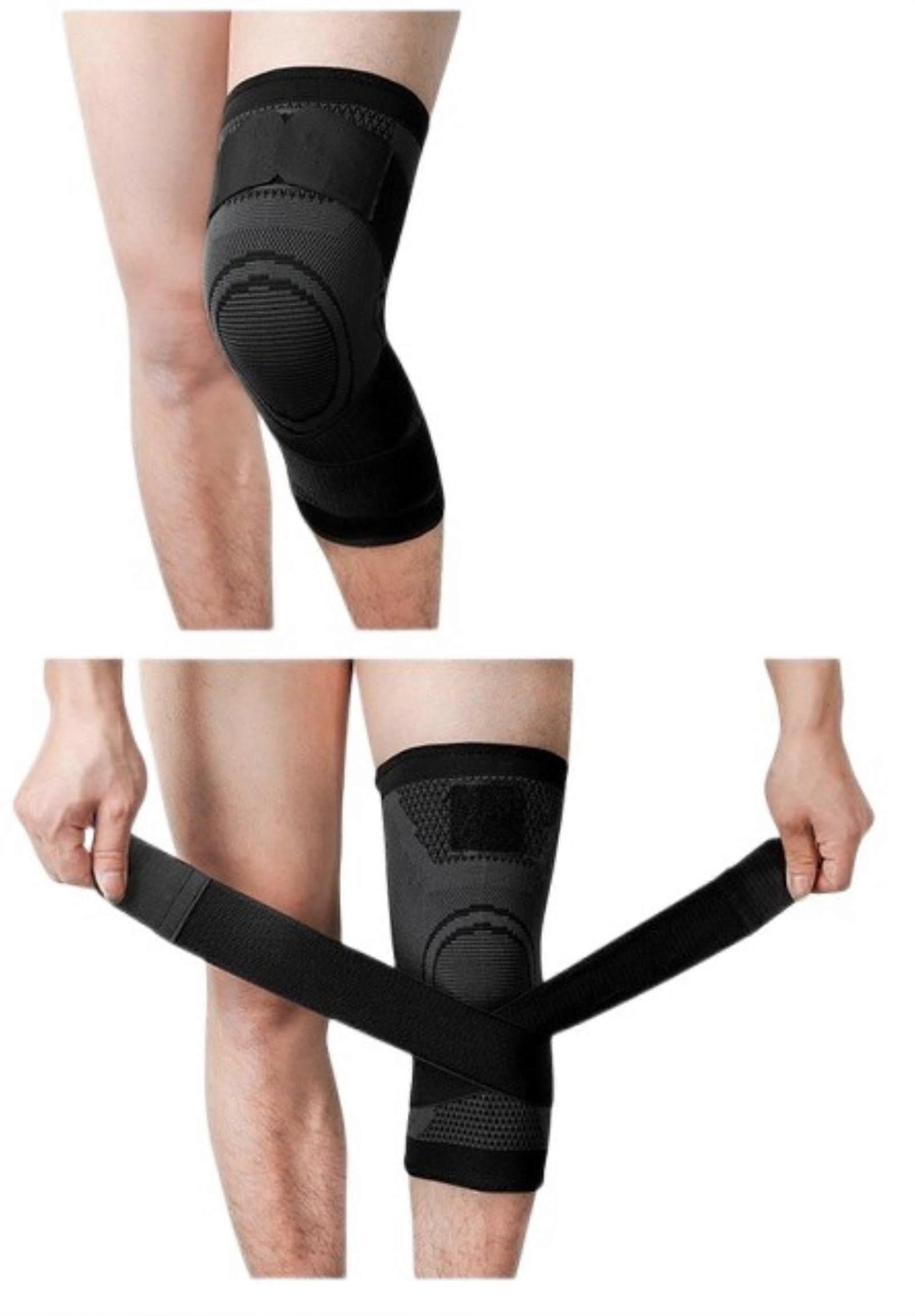 Knee Pads for Basketball and Sports, Unisex Compression Fitness Sleeves, Size Large, Black Color