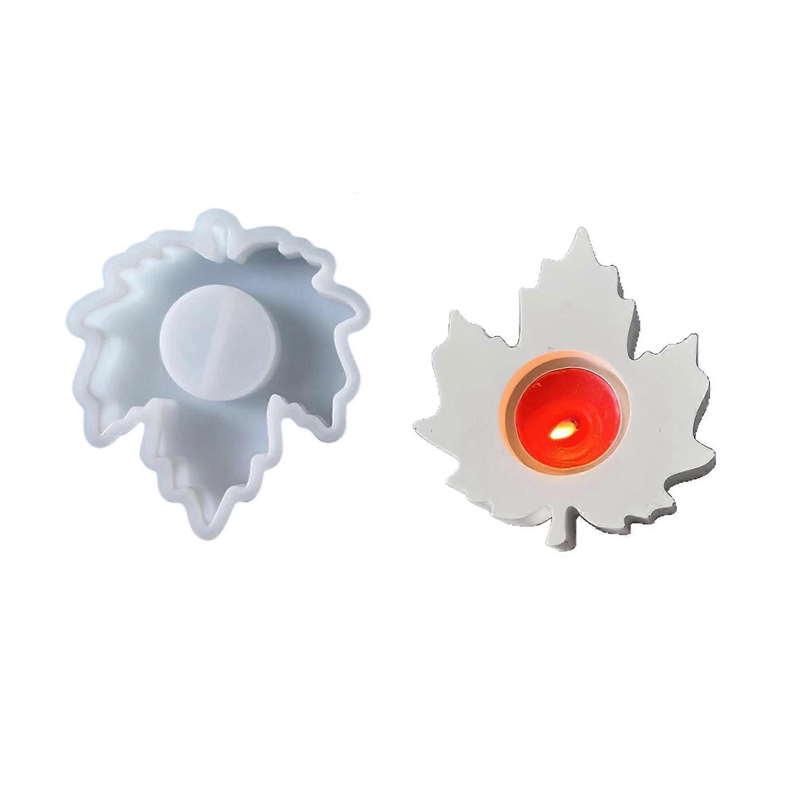 Candle Accessories Molds Candle Holder Mold Maple Leaf Shape Candle Bracket Mold Silicone Texture for Handmade Crafting Multicolor