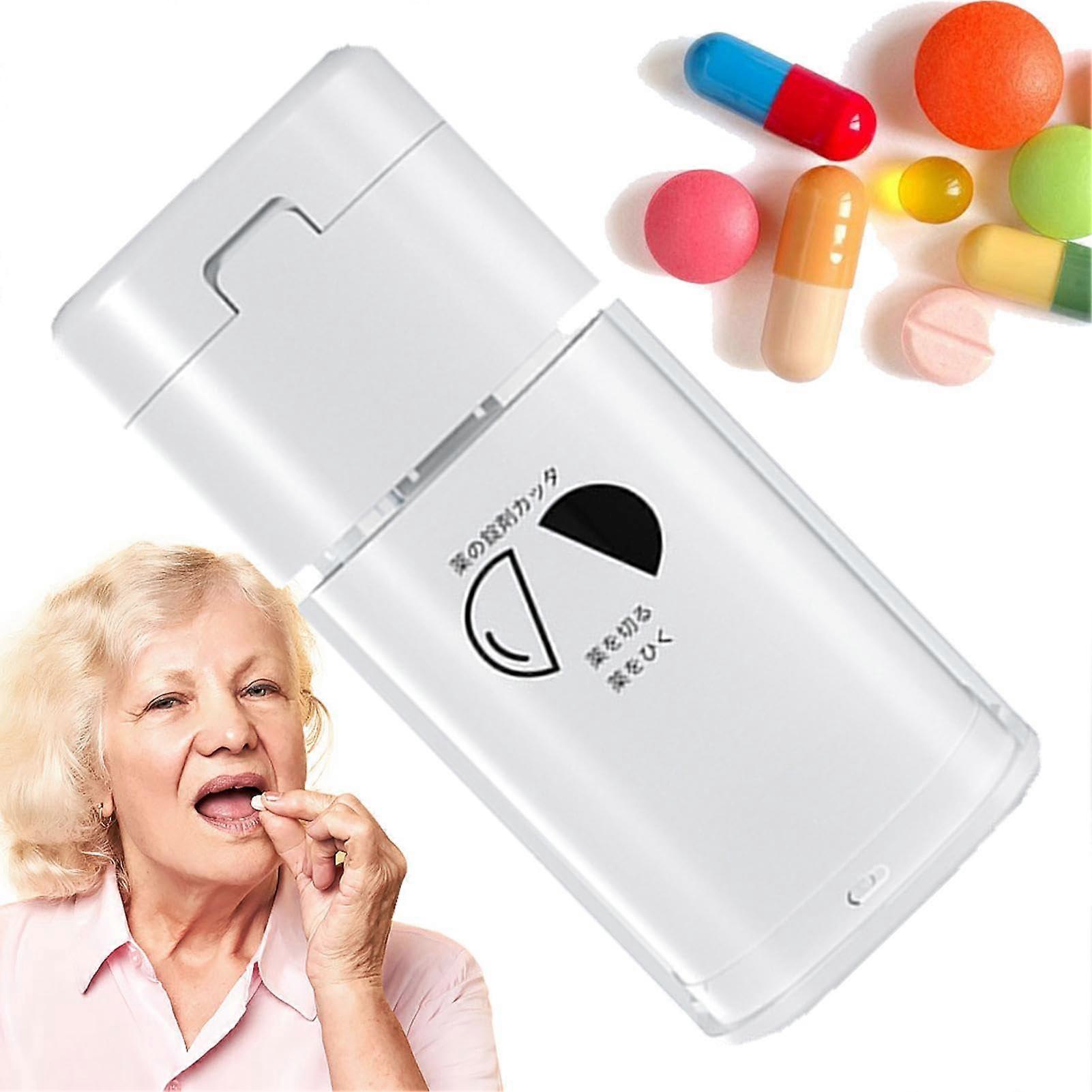 Pill Grinder, 5 in 1 Portable Pill Crusher, Multifunctional Pill Breaker and Splitter for Small and Large Pills