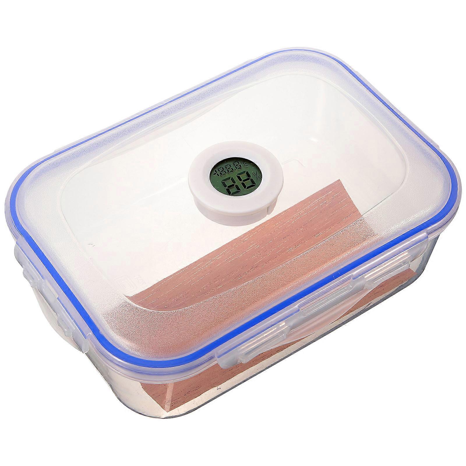Cigar Humidor Storage Box Portable Cigarette Case For Travel Daily Use 21x15cm Rectangular Shape With Hygrometer 1Pcs