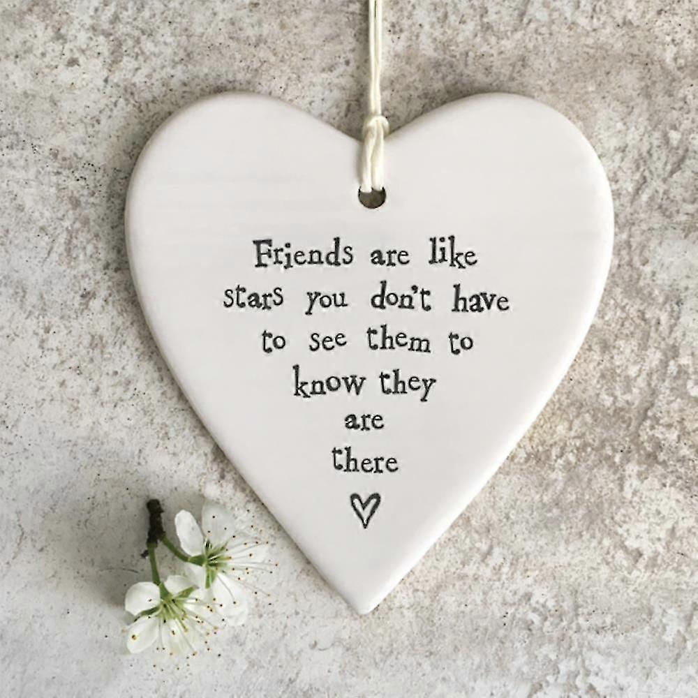 Porselenshjerte - Venner er som stjerner