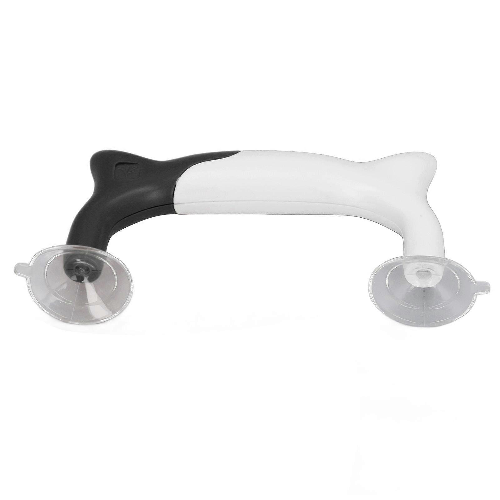 Patchwork Ruler Gripper Plastic Cat Appearance Suction Cups Ruler Handle with 30PCS Non Slip Rubber Mat Black and White