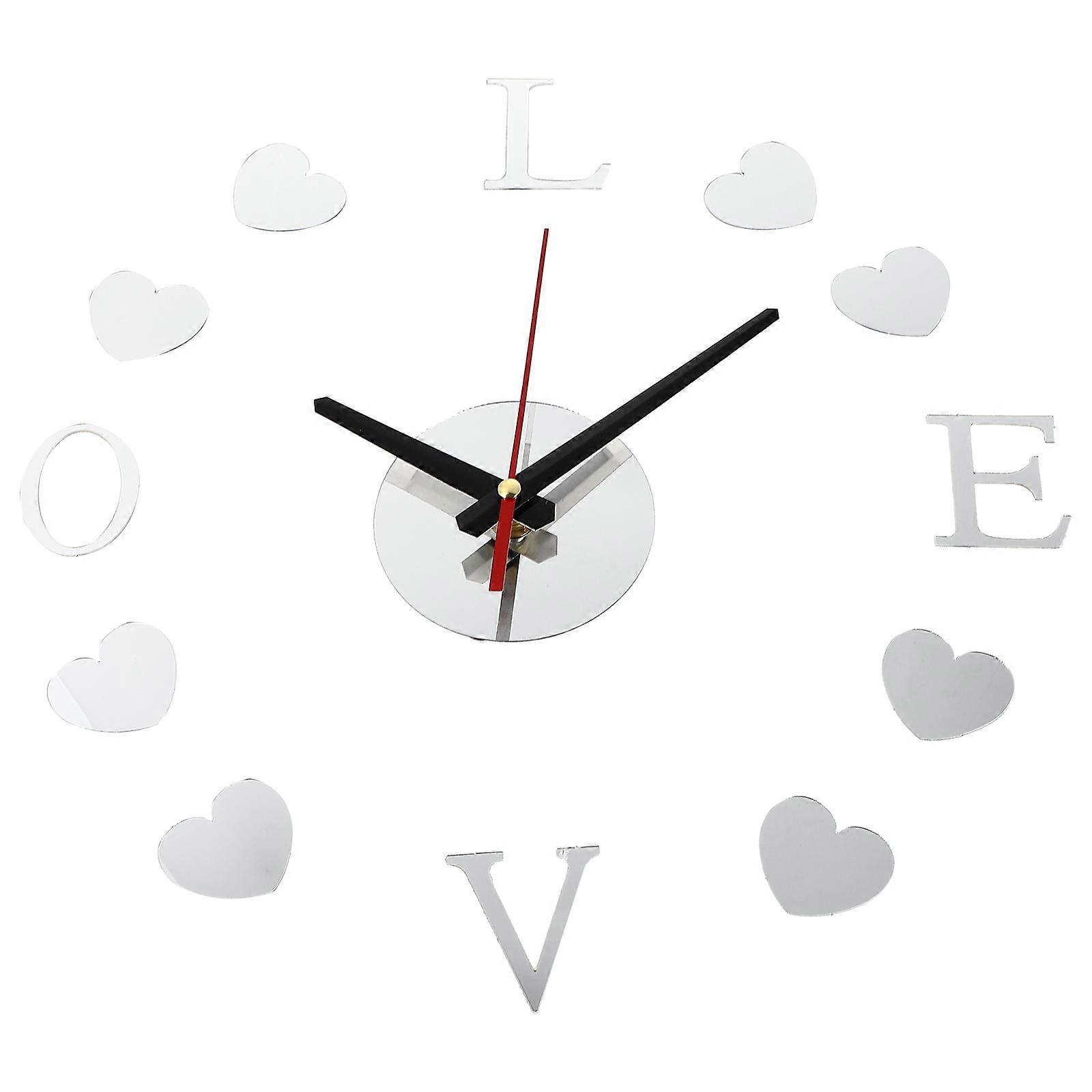 Hanging Wall Decor Office Use Minimalist Wall Clock Silver 40x40cm 1Pcs