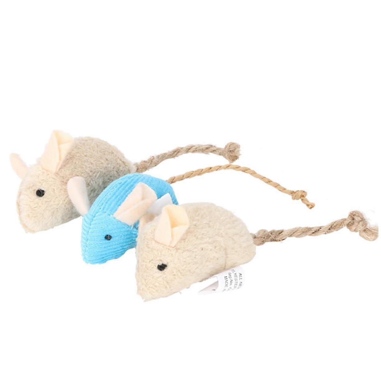 Interactive Cat Toy Set WindUp Mice Plush Cat Toy Mice for House Cats 10.50X3.00X1.00CM as shown