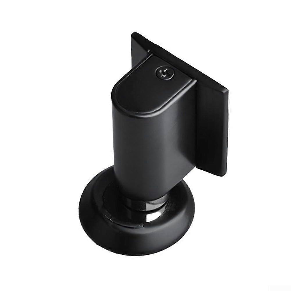 Efficient magnetic door stopper for home use, accommodates various doors and effectively prevents slamming (black).