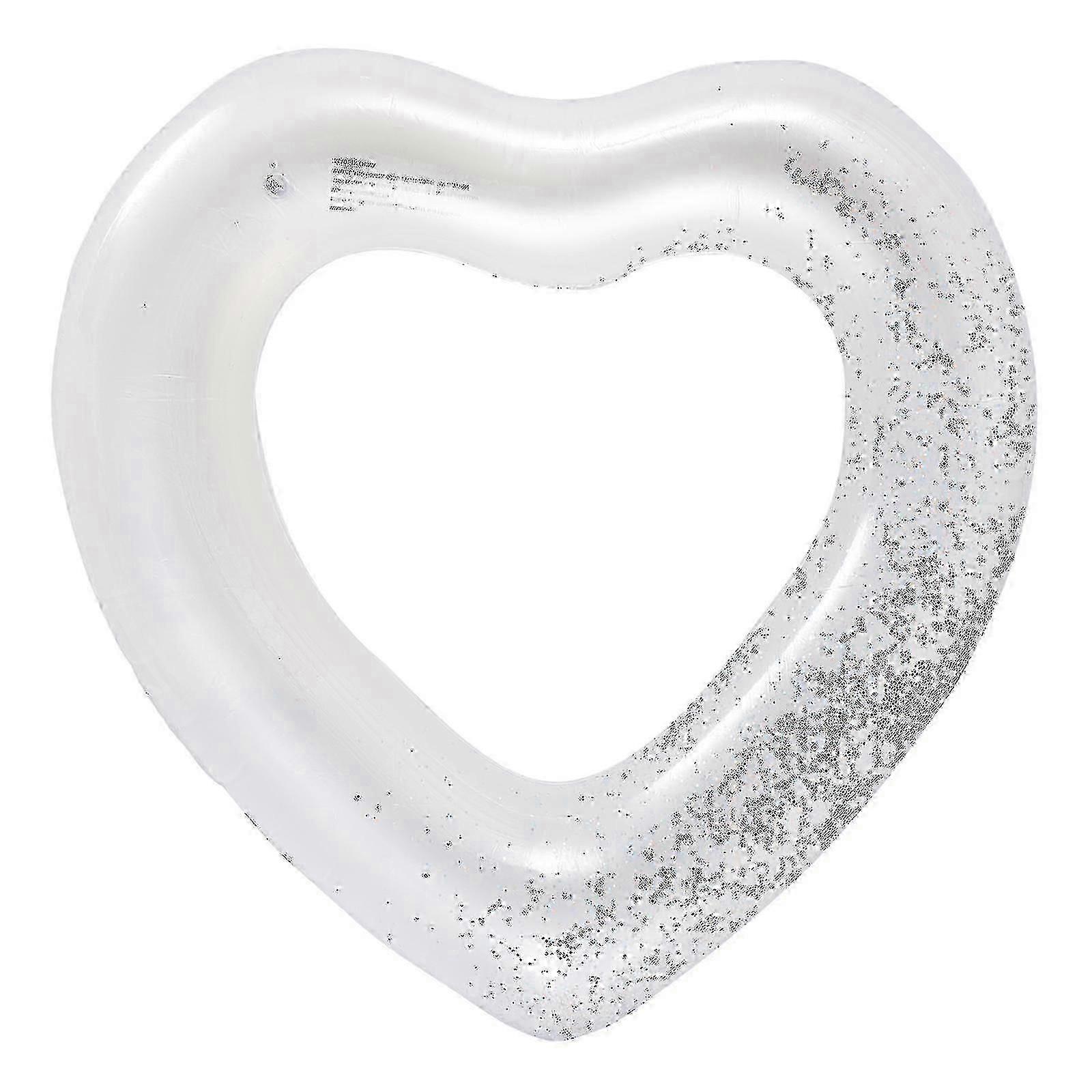 Romantic Heart-Shaped Swim Ring for Pool Floating and Sunbathing
