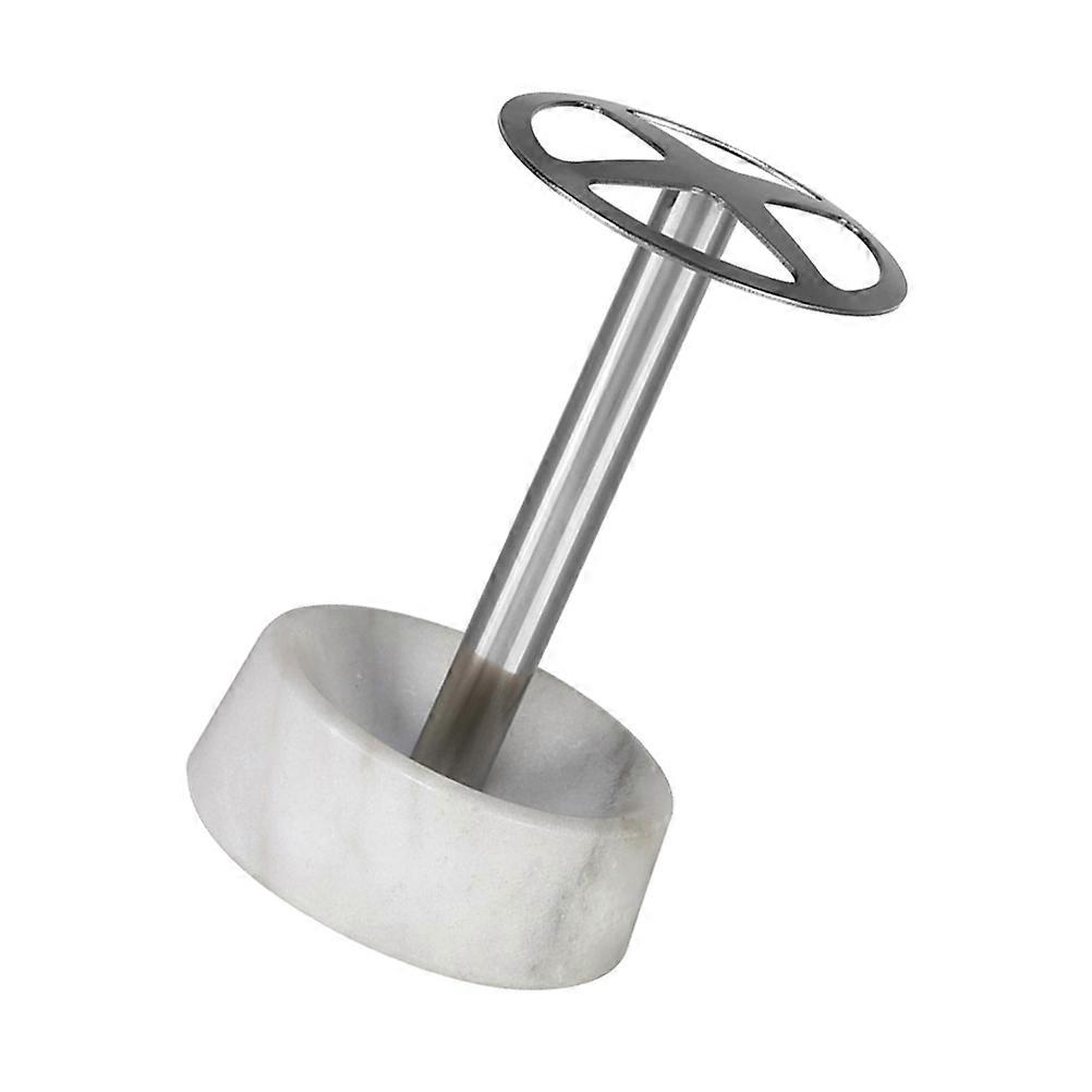 Stainless Steel Marble Base Toothbrush Holder Rack for Bathroom, Space Saving & Wear Resistant Storage for Toothbrushes and Cosmetics, White