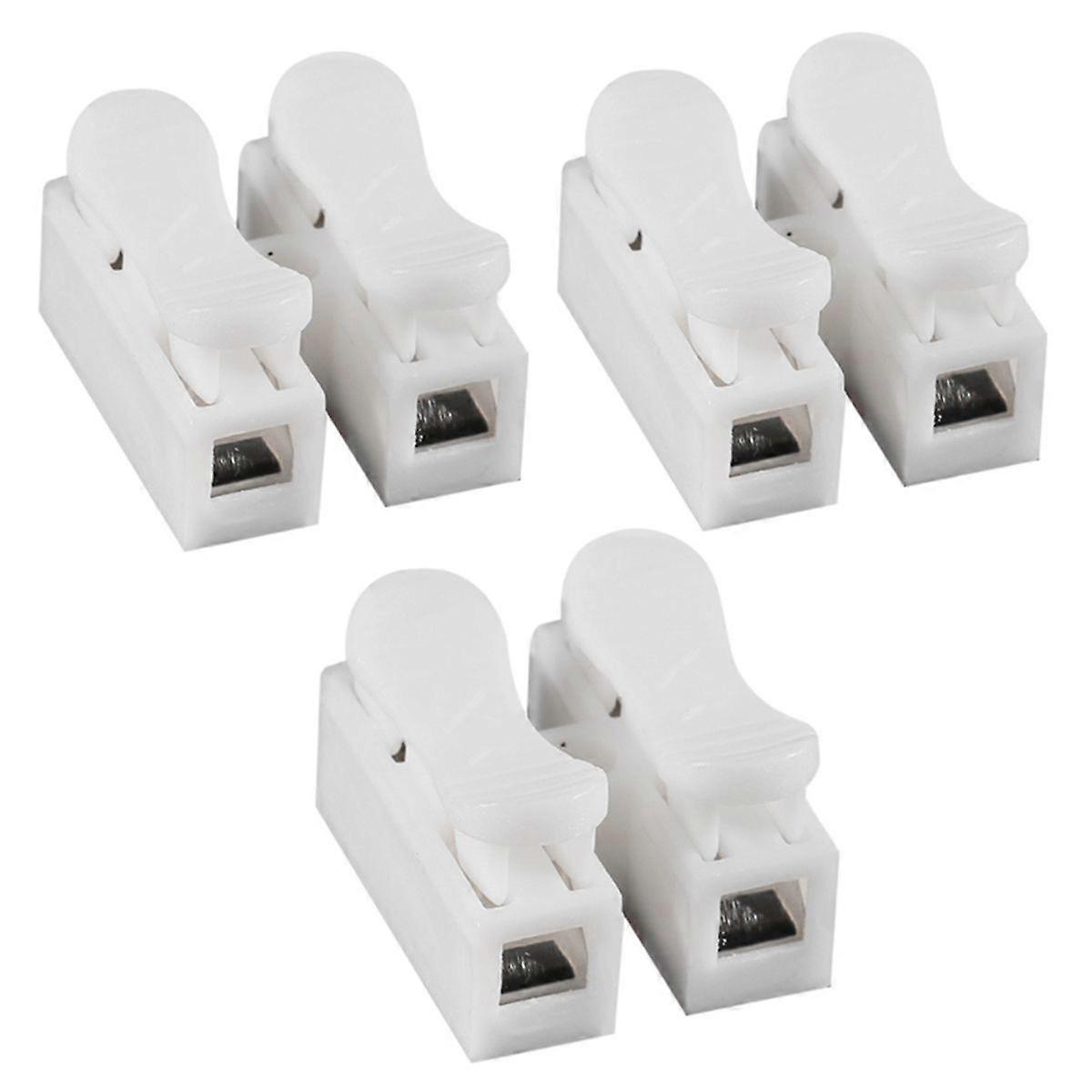 3PCS 100W 380V Wire Connector Quick Connect CH-2 Terminal Connector Row Column (White)