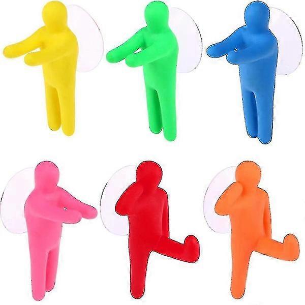 Hanger Space Suction Cup Hooks, 6-pack Combo Set Transparent PVC Suction Cups With Metal Hooks Removable